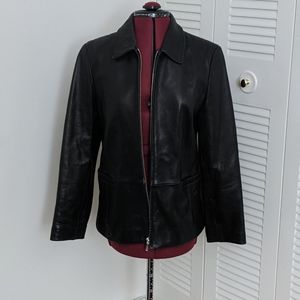 Petite sophisticate vintage leather jacket